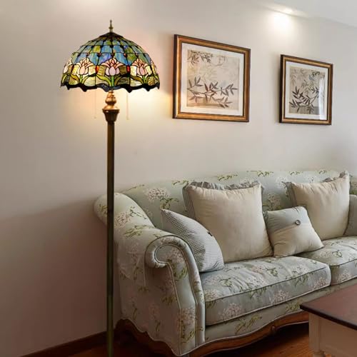 スタンドライト　ランプ　フロアスタンド　照明　ステンドグラス風　ハンドメイド 楽天市場】A036265ステンドグラスフロアライト 間接照明 フロア